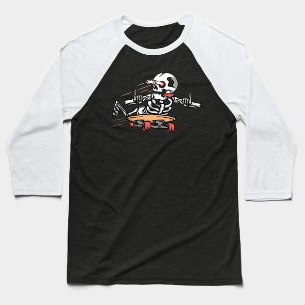 Skater skull Baseball T-Shirt by gggraphicdesignnn